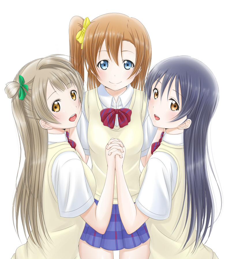 sonoda umi, minami kotori, and kosaka honoka (love live! and 1 more) drawn by roaru_(gyuren)