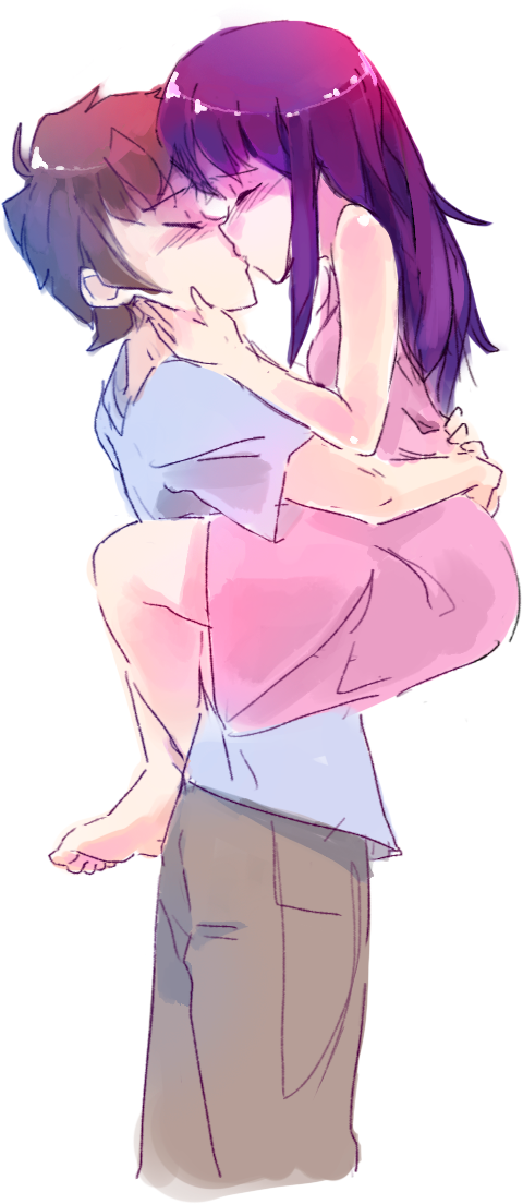 ikezawa hanako and nakai hisao (katawa shoujo) drawn by rtil