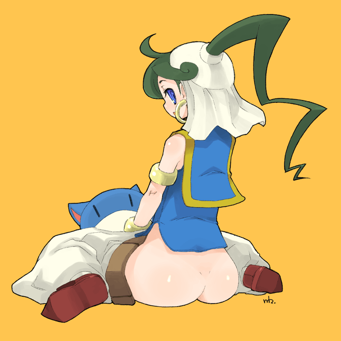 asha and pepelogoo (monster world and 1 more) drawn by mota