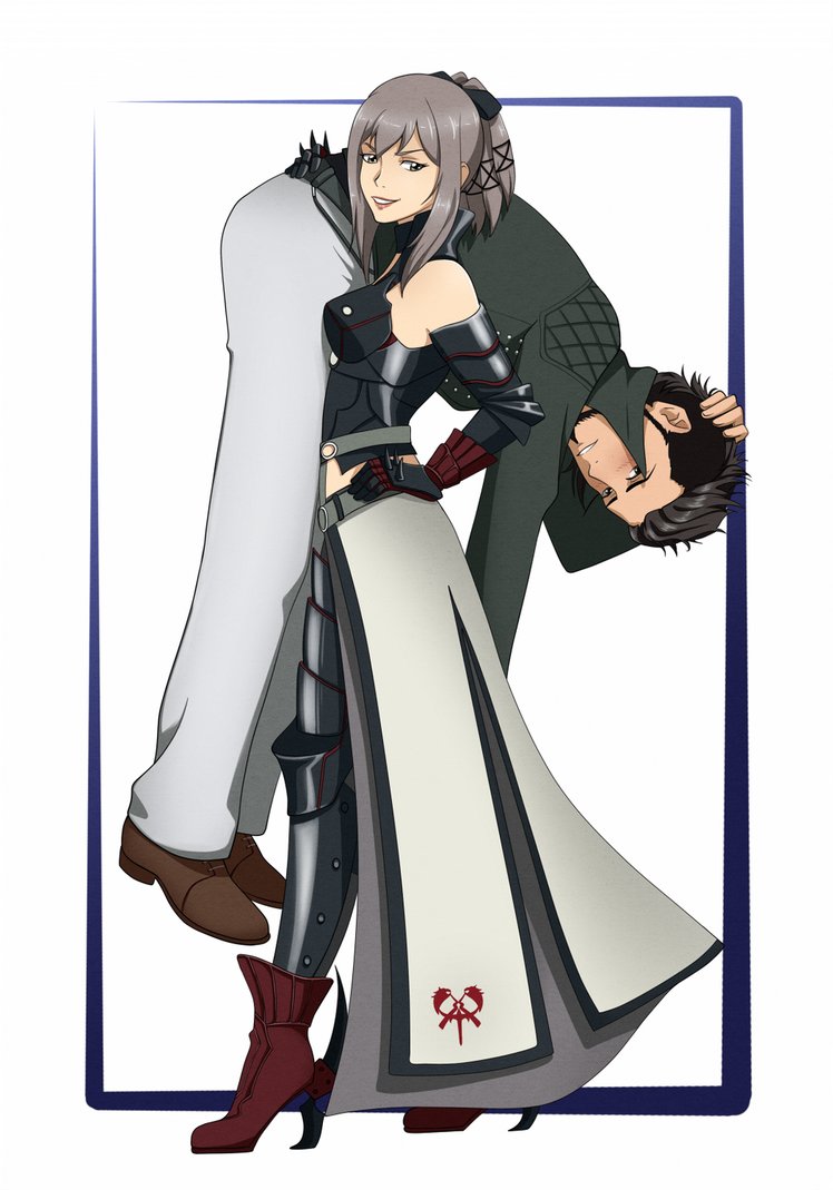 gladiolus amicitia and aranea highwind (final fantasy and 1 more) drawn by venera_taro