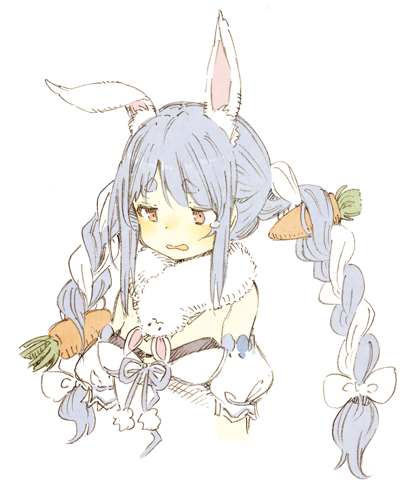 usada pekora and don-chan (hololive) drawn by abara_heiki