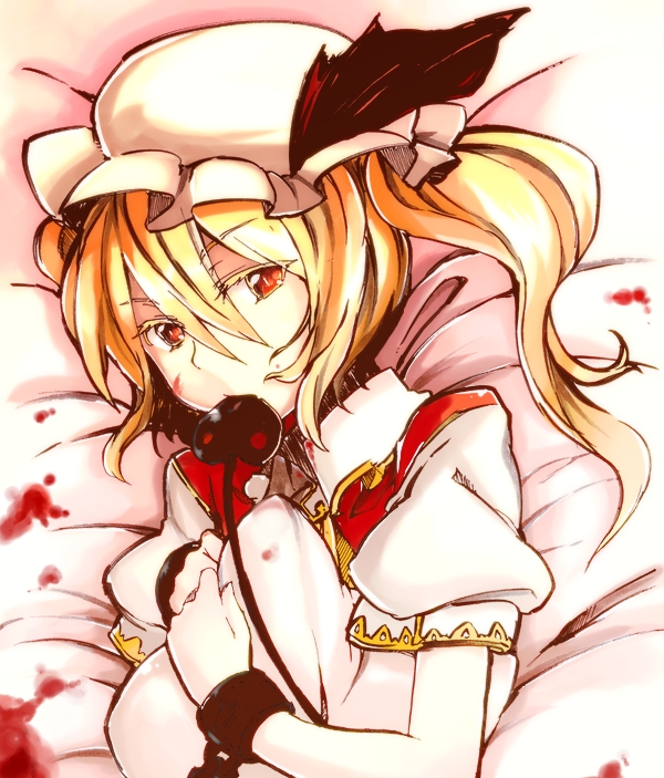 flandre scarlet (touhou) drawn by naka_akira and tsukinami_kousuke