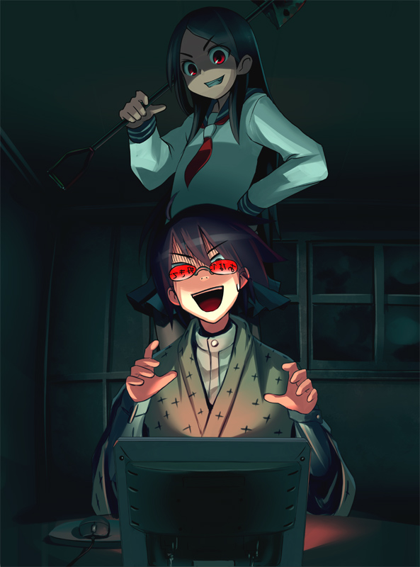 itoshiki nozomu and kitsu chiri (sayonara zetsubou sensei) drawn by patricia_(stylish_marunage)