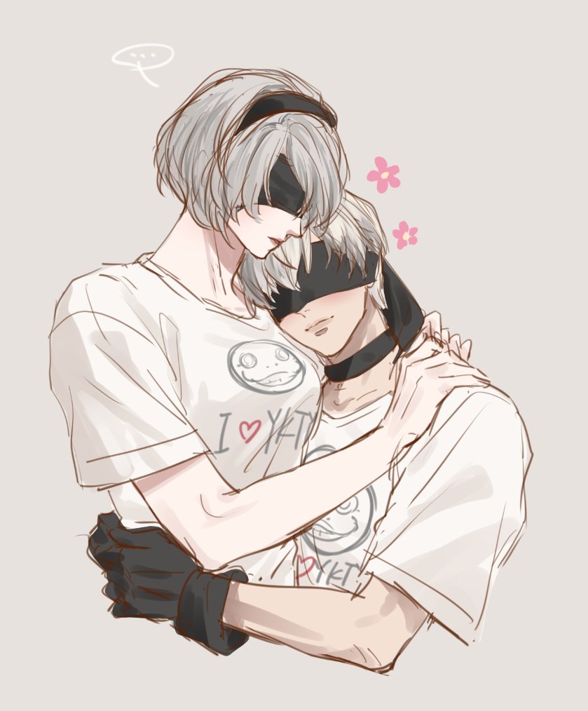 2b and 9s (nier and 1 more) drawn by kurokawa_karasu