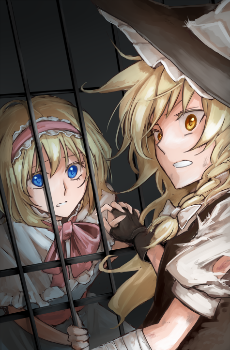 kirisame marisa and alice margatroid (touhou) drawn by mitsunara