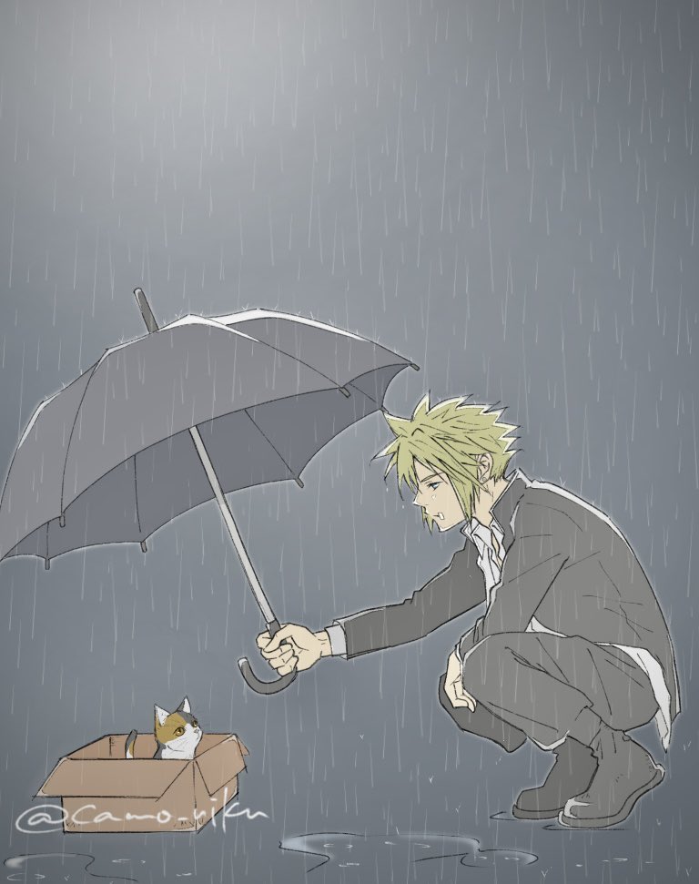 cloud strife (final fantasy and 2 more) drawn by camo_niku