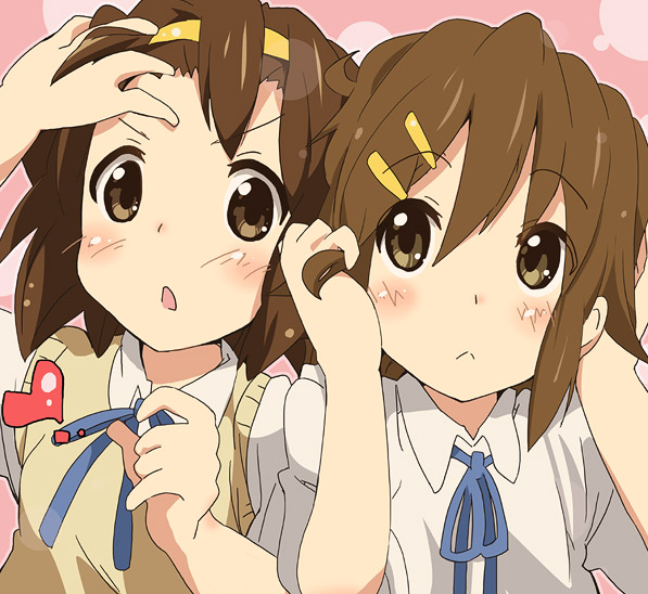 hirasawa yui and tainaka ritsu (k-on!) drawn by ixy