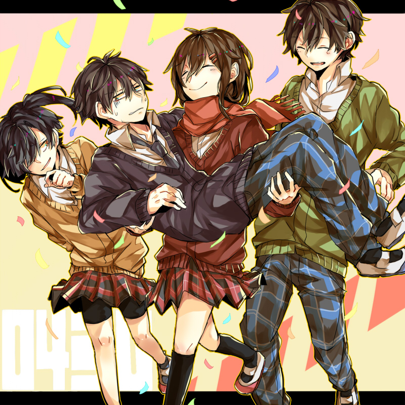 tateyama ayano, kisaragi shintarou, enomoto takane, and kokonose haruka (kagerou project) drawn by shiroimoppu
