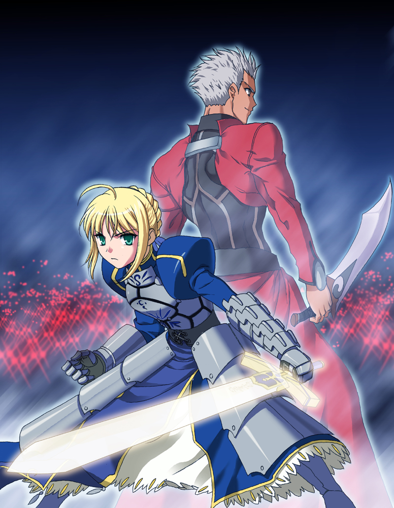 artoria pendragon, saber, and archer (fate and 1 more) drawn by g-tetsu