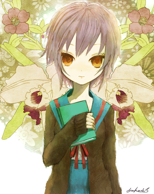 nagato yuki (suzumiya haruhi no yuuutsu) drawn by kunimura_hakushi
