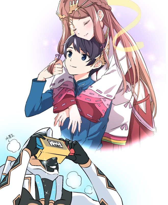 fan la norne, hugo ardanach, and aegaeon (xenoblade chronicles and 2 more) drawn by taromarun
