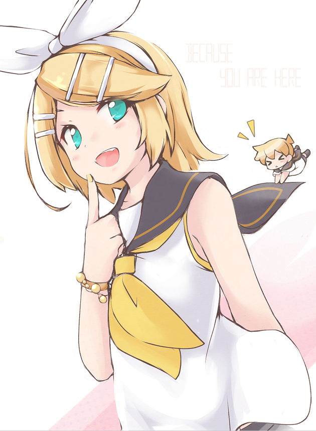 kagamine rin and kagamine len (vocaloid) drawn by akino_coto