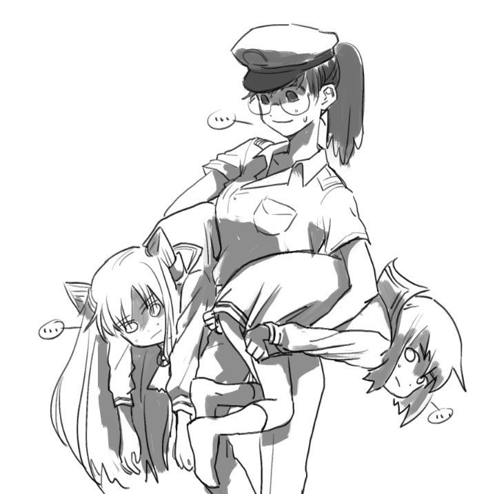 amatsukaze, yukikaze, and female admiral (kantai collection) drawn by olee