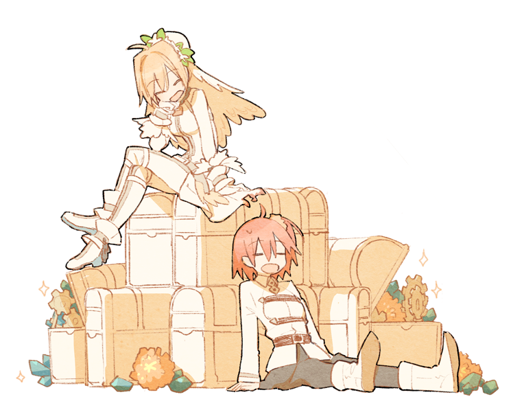 fujimaru ritsuka and nero claudius (fate and 3 more) drawn by nakatani_nio