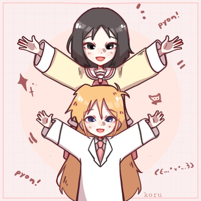 shinonome nano and professor shinonome (nichijou) drawn by koruuu0