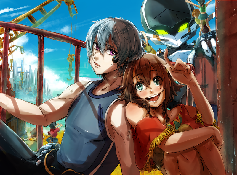 amy, ledo, and chamber (suisei no gargantia) drawn by shokupa_(skp300)