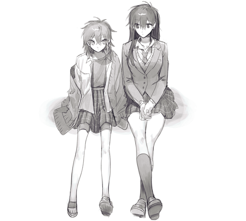 maeno aki and tsugino haru (zeno) drawn by fujo0t4ku