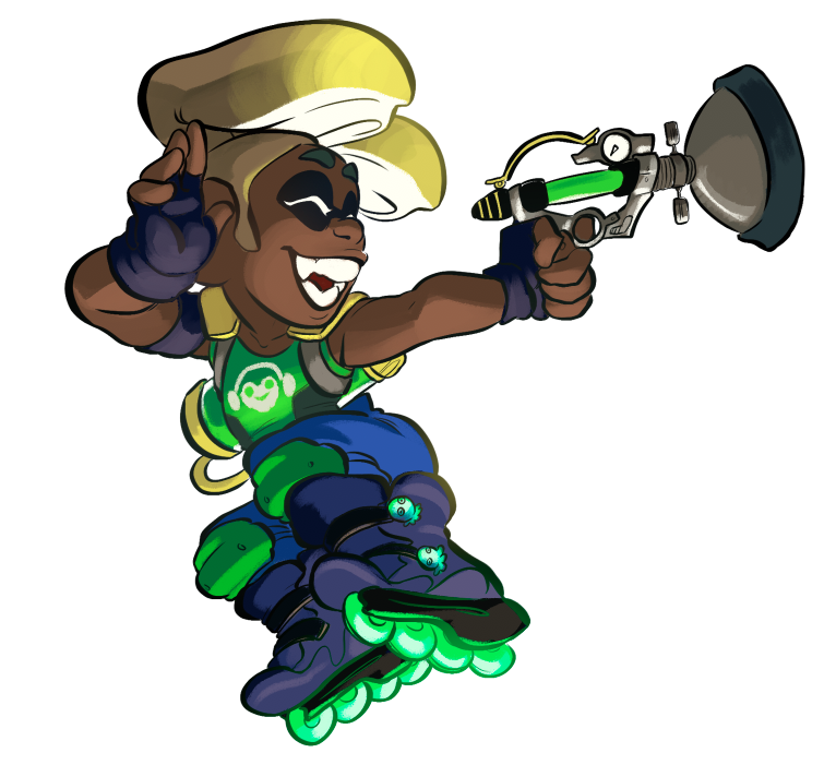 inkling player character and lucio (splatoon and 3 more) drawn by funkgamut