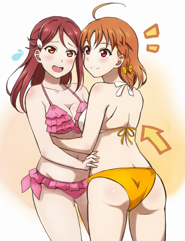 sakurauchi riko and takami chika (love live! and 1 more) drawn by ankara_(ko_ruto3)