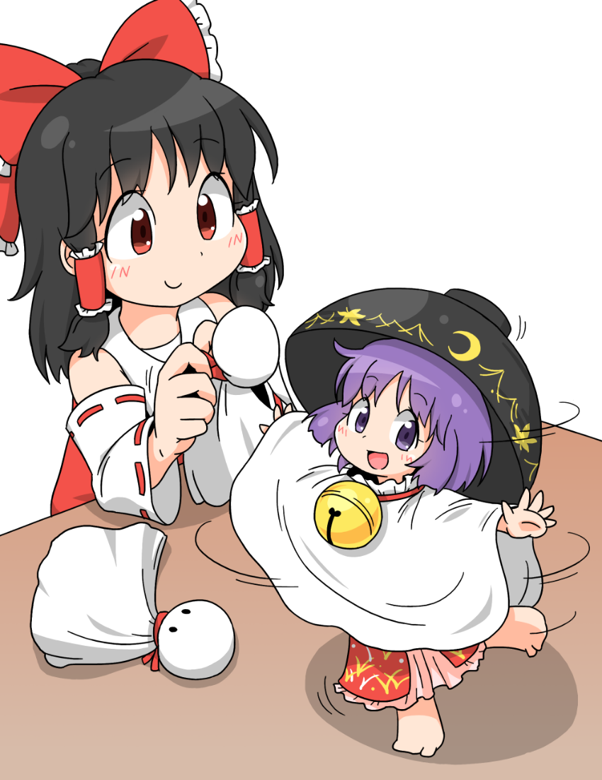 hakurei reimu and sukuna shinmyoumaru (touhou) drawn by unachika