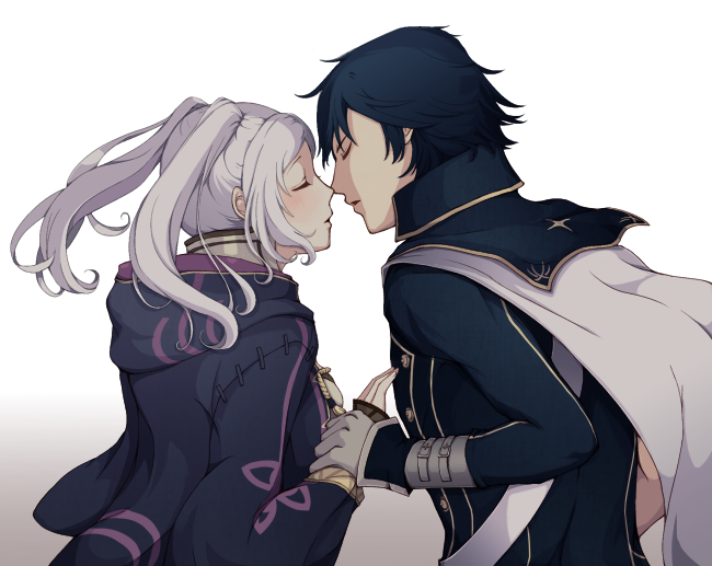 female robin and chrom (fire emblem and 1 more) drawn by fukune