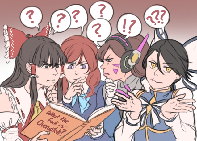 hakurei reimu, nishikino maki, d.va, and fill (original and 5 more) drawn by mefomefo