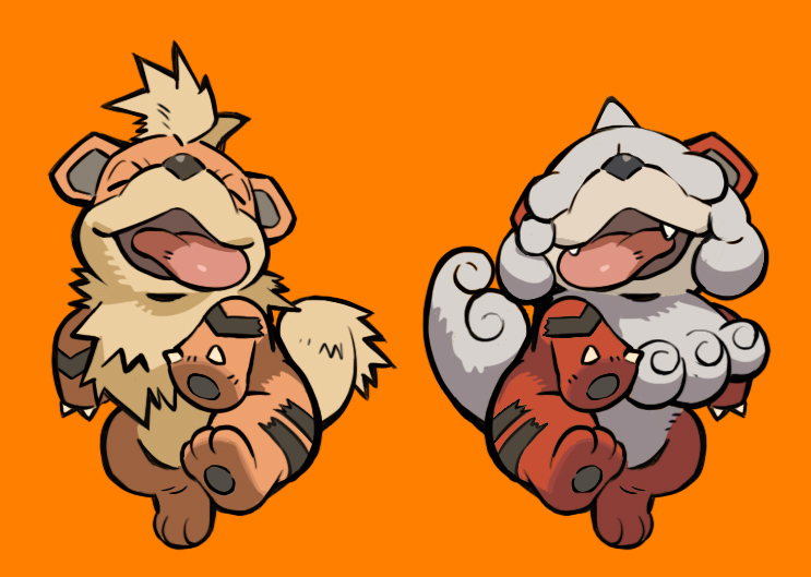 growlithe and hisuian growlithe (pokemon) drawn by b2b_beetoboo