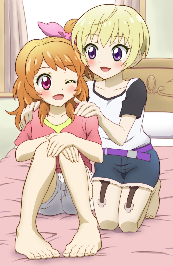 ozora akari and hattori yu (aikatsu!) drawn by onomekaman