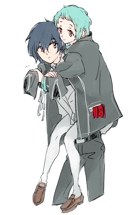yuuki makoto and yamagishi fuuka (persona and 1 more) drawn by sutei_(giru)