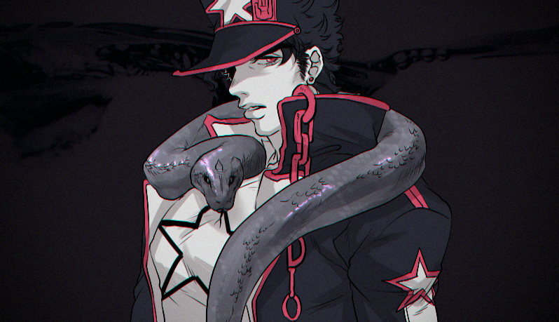 kujo jotaro (jojo no kimyou na bouken and 1 more) drawn by less_end
