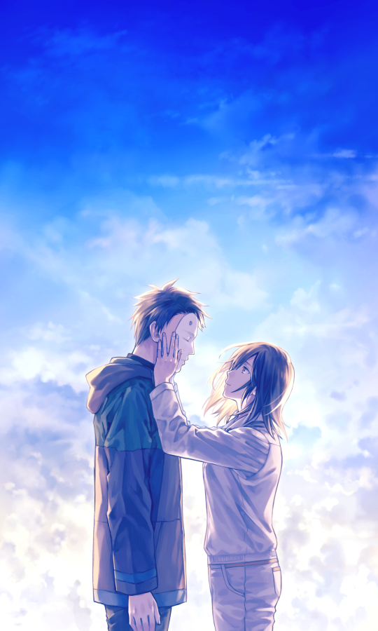 inami nahoshi and kazuta haruka (id : invaded) drawn by kagami_ei