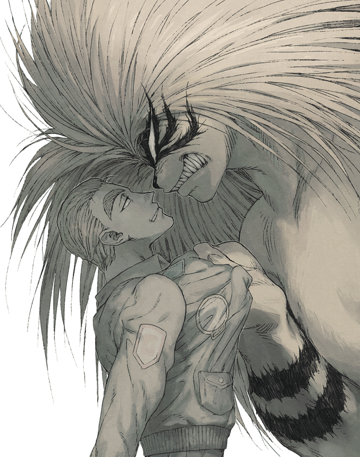 tora and akiba nagare (ushio to tora) drawn by akutsumi