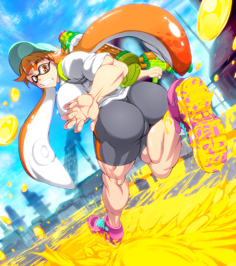 inkling player character, inkling girl, and kaori (splatoon and 1 more) drawn by jin-jin