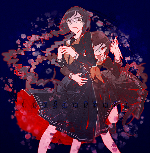 fukawa toko and genocider shou (danganronpa and 1 more) drawn by io_(sinking=carousel)