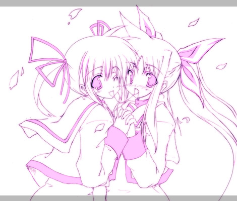 fate testarossa and takamachi nanoha (lyrical nanoha and 2 more) drawn by sen_(astronomy)