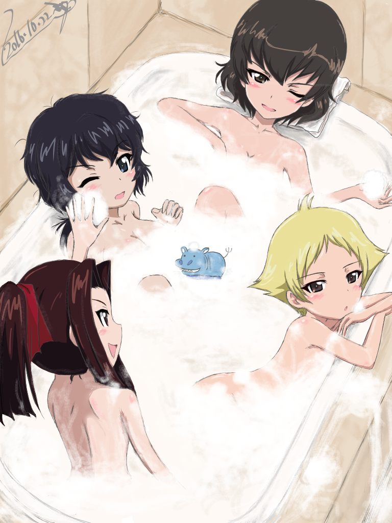 erwin, caesar, oryou, and saemonza (girls und panzer) drawn by bukkuri