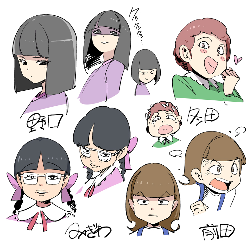 noguchi emiko, migiwa hanako, maeda hiromi, and fuyuta misuzu (chibi maruko-chan) drawn by popqn
