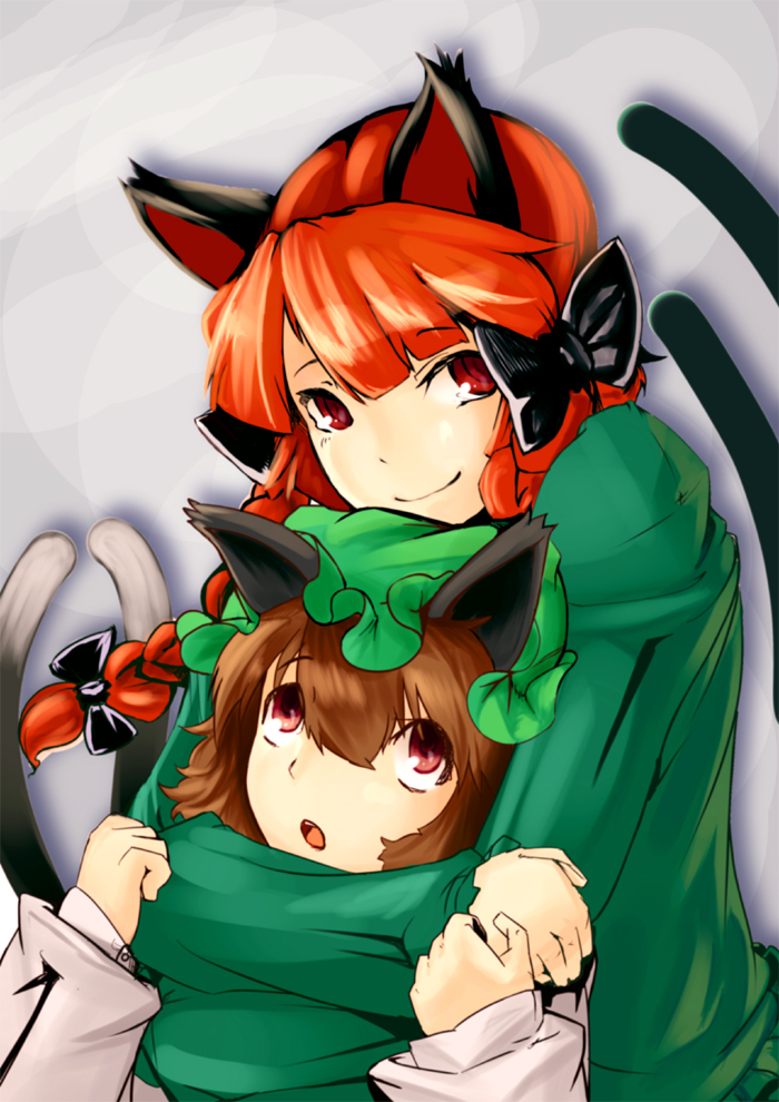 kaenbyou rin and chen (touhou) drawn by dango_ya
