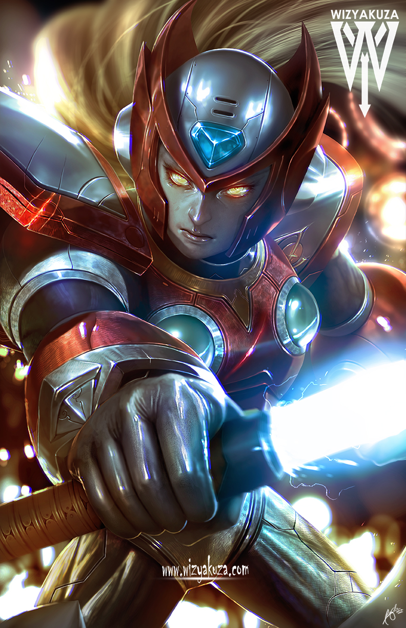 zero (mega man and 1 more) drawn by wizyakuza