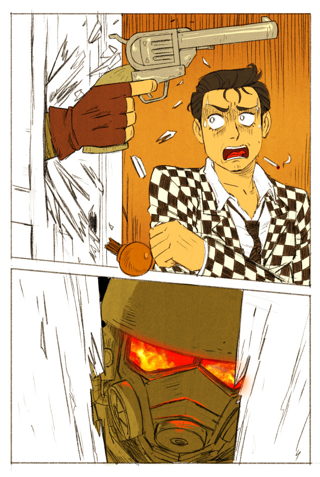 courier, ncr veteran ranger, and benny (fallout and 2 more) drawn by gogopangolin