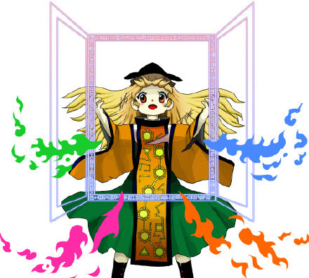 matara okina (touhou and 1 more) drawn by zun_(artist)