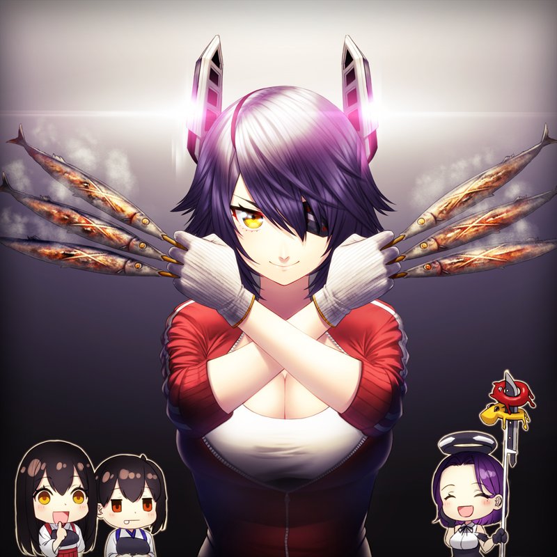 kaga, akagi, tenryuu, tatsuta, and enemy lifebuoy (kantai collection) drawn by unowen