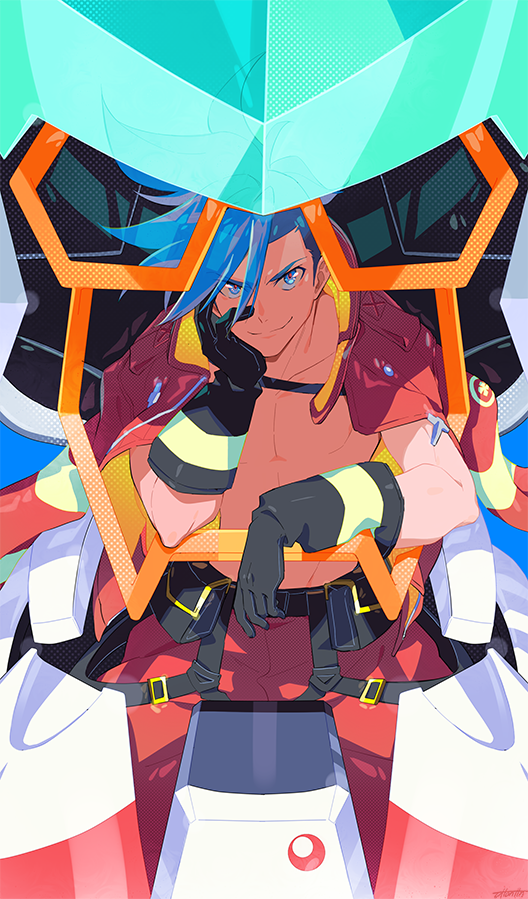 galo thymos and matoi tech (promare) drawn by ottonttn