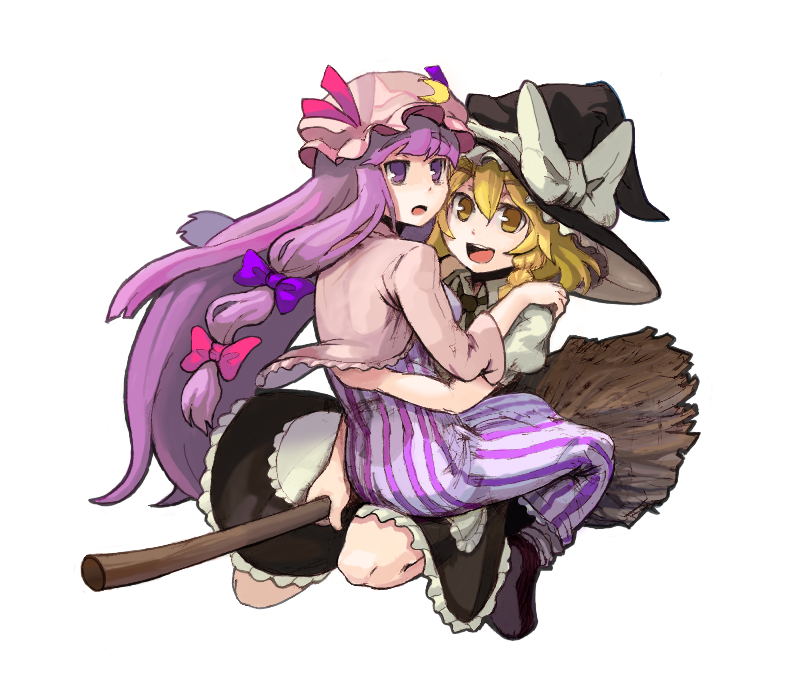 kirisame marisa and patchouli knowledge (touhou) drawn by kirusu