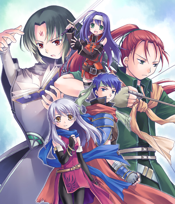 ike, micaiah, mia, soren, and shinon (fire emblem and 1 more) drawn by mizuna_tomomi
