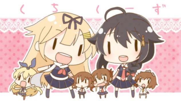 shimakaze, shigure, inazuma, yuudachi, shigure kai ni, and 3 more (kantai collection) drawn by gakkousei