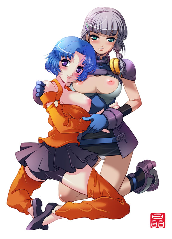 seolla schweizer and kusuha mizuha (super robot wars) drawn by sonobe_kazuaki