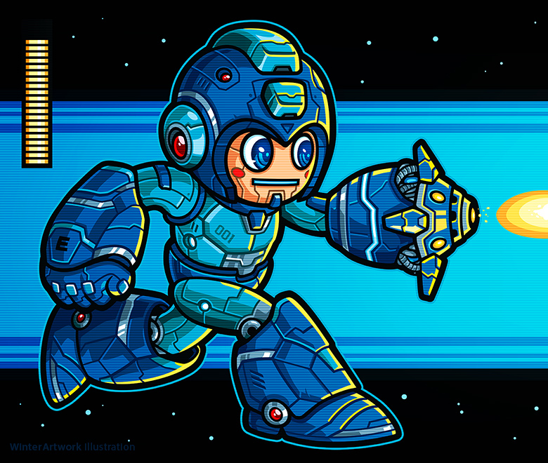 mega man (mega man) drawn by winterartwork