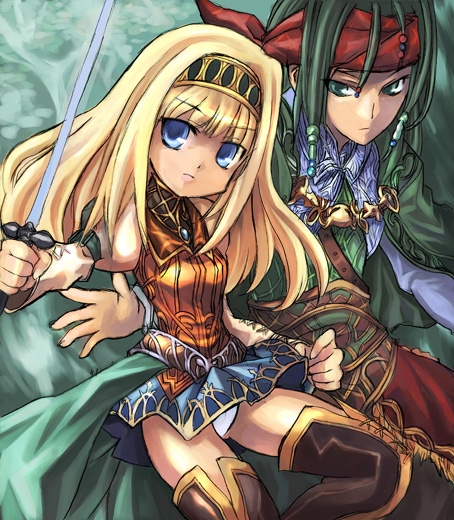 alicia and rufus (valkyrie profile and 1 more) drawn by kouno_hikaru