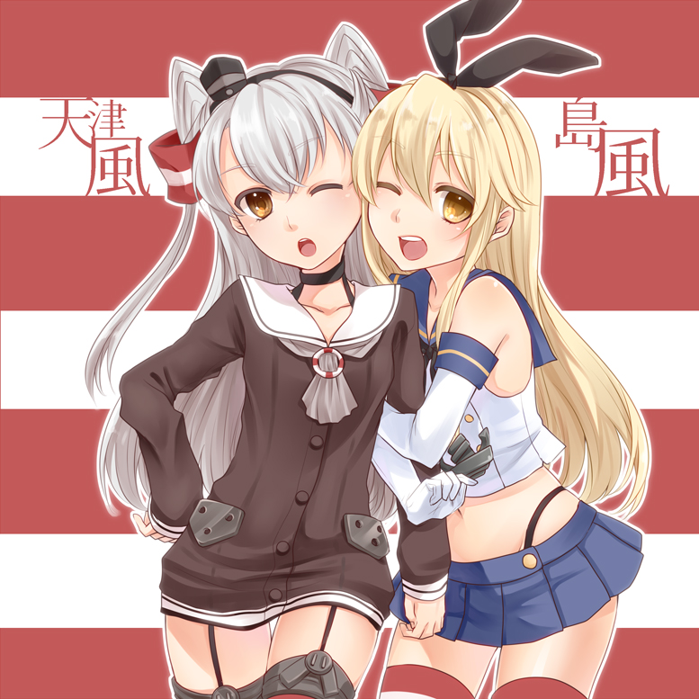 shimakaze and amatsukaze (kantai collection) drawn by yayoi_(egoistic_realism)